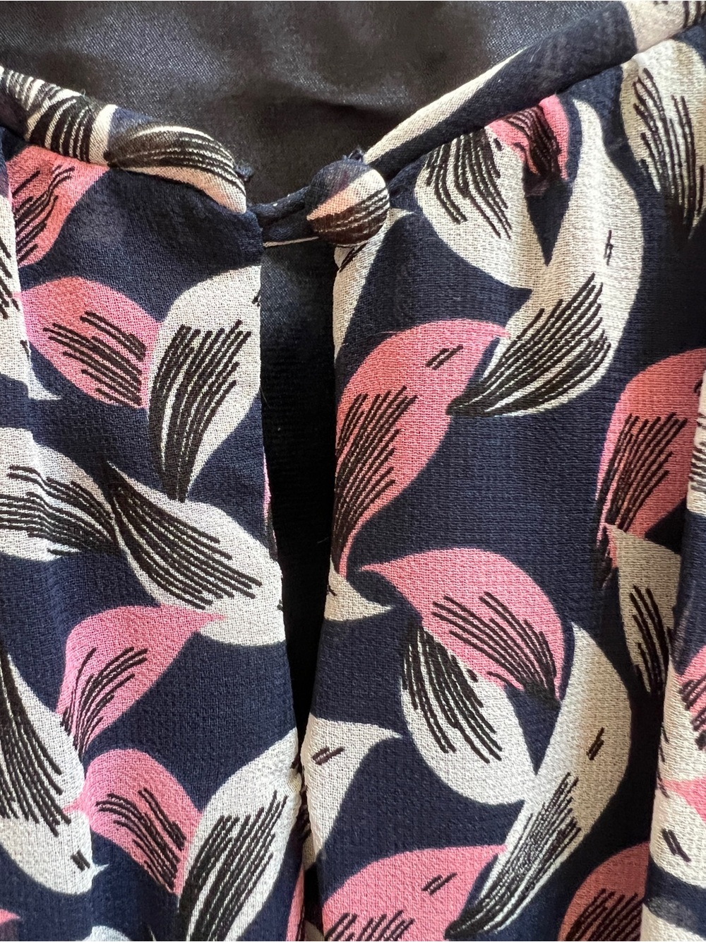 Boden 4P Petite Navy Pink Abstract Print Fit & Flare Feminine Whimsical British - Picture 7 of 7
